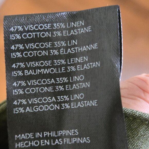 Anthropologie Maeve The Colette Magic Fabric Cropped Wide Leg Pant Fern Size 31 - Picture 11 of 11